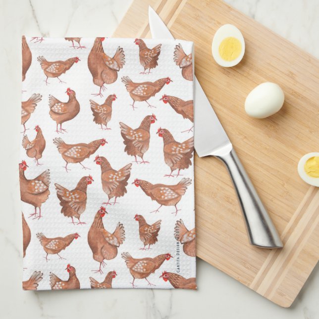 Linge De Cuisine Marché des agriculteurs | Rooster rustique | Servi (Quart Plié)