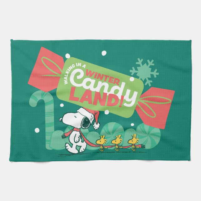 Linge De Cuisine Marcher Dans Un Pays De Bonbons D'Hiver! (Horizontal)