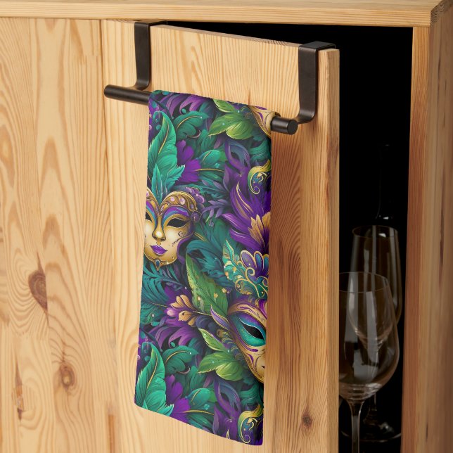 Linge De Cuisine Mardi Gras  (Pliage en tiers)