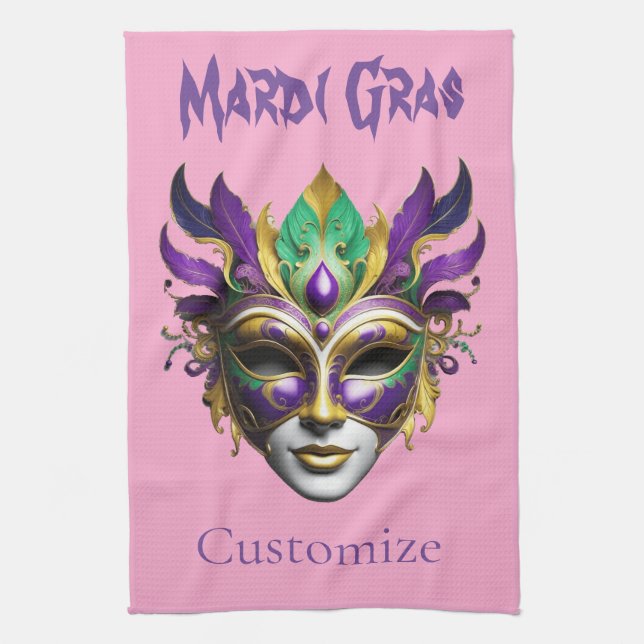 Linge De Cuisine Mardi Gras Masque Thunder_Cove (Vertical)