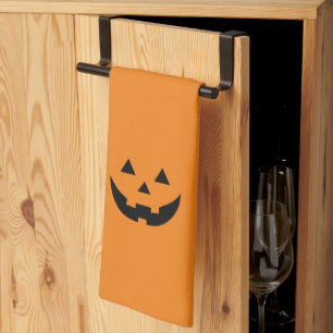 Linge De Cuisine Mare orange Jack-o'-lantern face citrouille Hallow