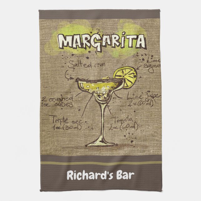 Linge De Cuisine Margarita Custom Bar Burlap Personnalisé (Vertical)