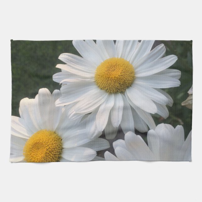 Linge De Cuisine Marguerites blanches (Horizontal)