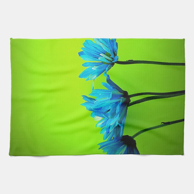 Linge De Cuisine Marguerites turquoise turquoises sur les cadeaux d (Horizontal)