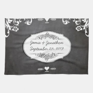 Linge De Cuisine Mariages de typographie de tableau noir
