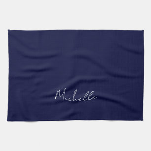 Linge De Cuisine Marine Bleu Couleur Plaque Moderne Nom Propre Call