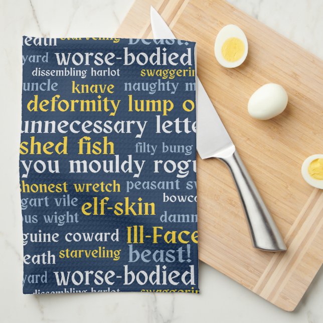 Linge De Cuisine Marine Blue Shakespeare Insulte drôle de littératu (Quart Plié)