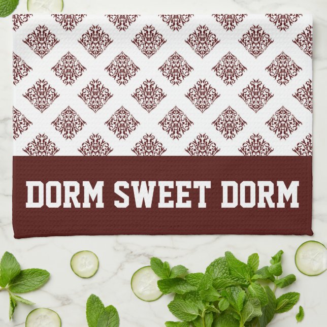 Linge De Cuisine Maroon White College Équipe Cool Fun Dorm School (Plié)