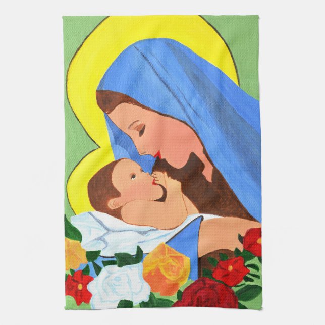 Linge De Cuisine Mary and Jesus kitchen cloth  (Vertical)