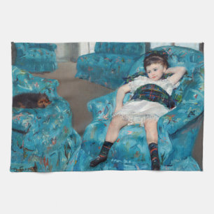 Linge De Cuisine Mary Cassatt - Petite fille dans un fauteuil bleu