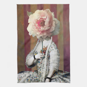 Linge De Cuisine Masque de pivoine rose Intrigue Florale