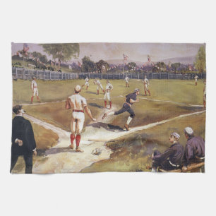 Linge De Cuisine Match de baseball de sport vintage par Henry Sandh