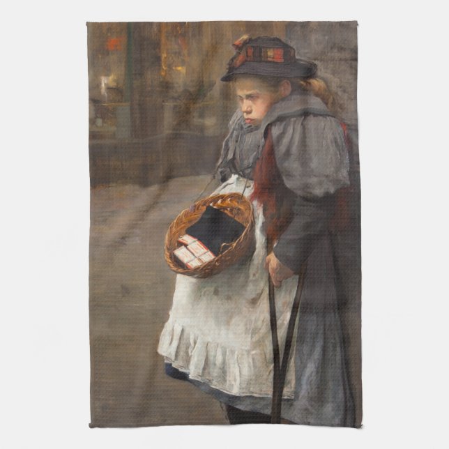 Linge De Cuisine Matchstick Girl pauvre rue Urchin Pauvreté urbaine (Vertical)