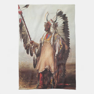 Linge De Cuisine Mato-Tope, Un chef Mandan Portrait par Karl Bodmer