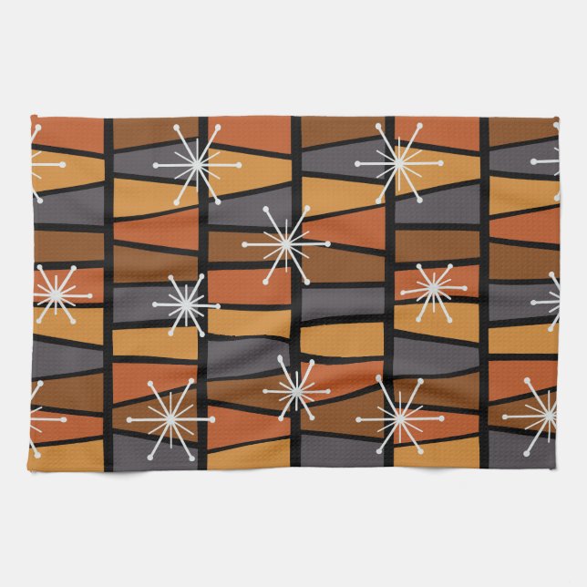 Linge De Cuisine MCM géométrique Abstrait Burnt Orange (Horizontal)