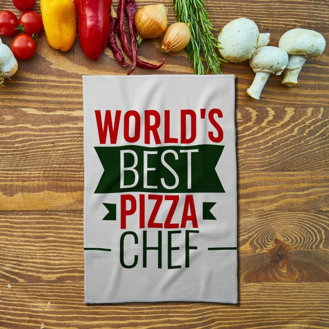 Linge De Cuisine Meilleur chef de pizza du monde - rouge blanc vert (Créateur téléchargé)