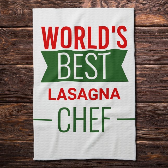 Linge De Cuisine Meilleur chef lasagne du monde - rouge blanc vert (Créateur téléchargé)