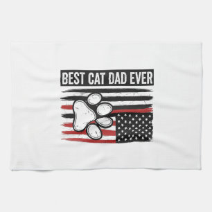 Linge De Cuisine Meilleur papa chat patriote Design de drapeau de p