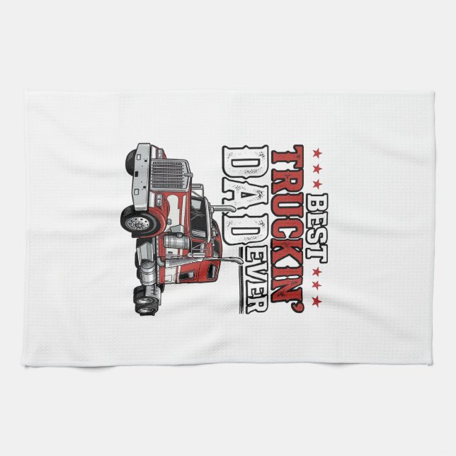 Linge De Cuisine Meilleur Papa de Camionneur Ever Création de Chemi (Horizontal)