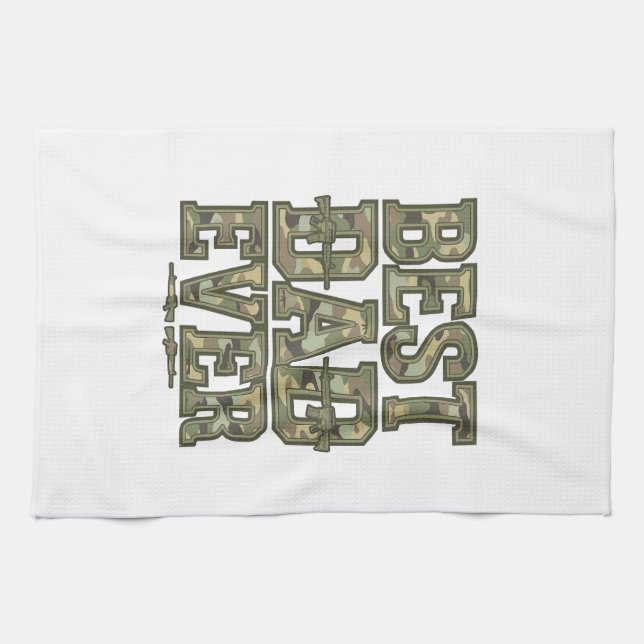 Linge De Cuisine Meilleur Papa Ever Camo Design de gravure vintage_ (Horizontal)