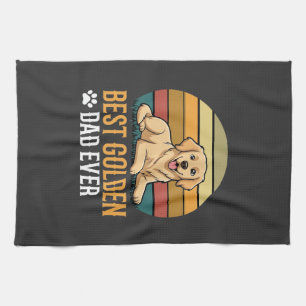 Linge De Cuisine Meilleur Papa Golden Retriever Rétro Chien Incroya