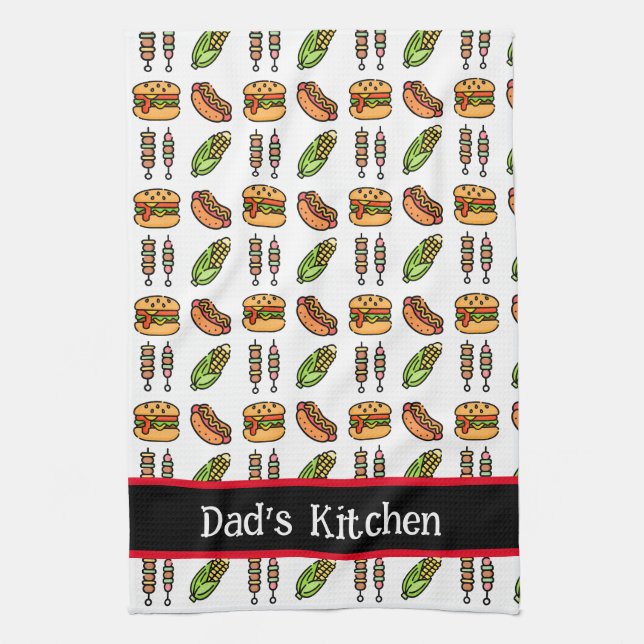 Linge De Cuisine Meilleur Papa Jamais Cute Barbecue Aliments (Vertical)