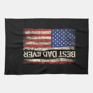 Linge De Cuisine Meilleur Papa Jamais Drapeau Américain Cadeaux pou