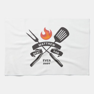 Linge De Cuisine Meilleur papa jamais Fête des pères Nom personnali