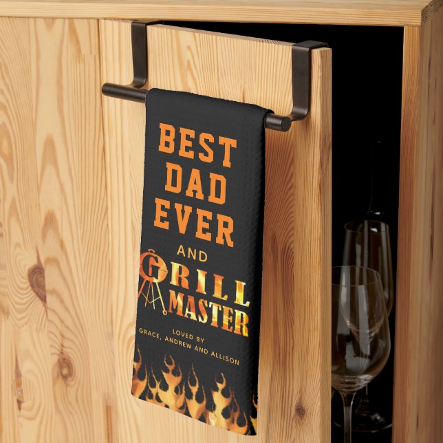 Linge De Cuisine MEILLEUR PAPA JAMAIS GRILL MASTER Personnalisé (Pliage en tiers)