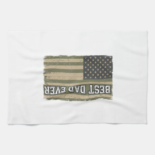 Linge De Cuisine Meilleur Papa Patriote Drapeau Vintage Chemise Pap