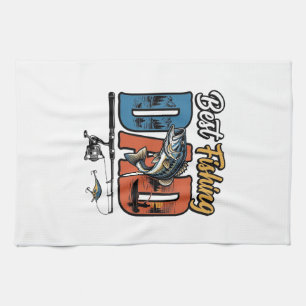 Linge De Cuisine Meilleur Papa Pêche Gravure Vintage Design de T-sh