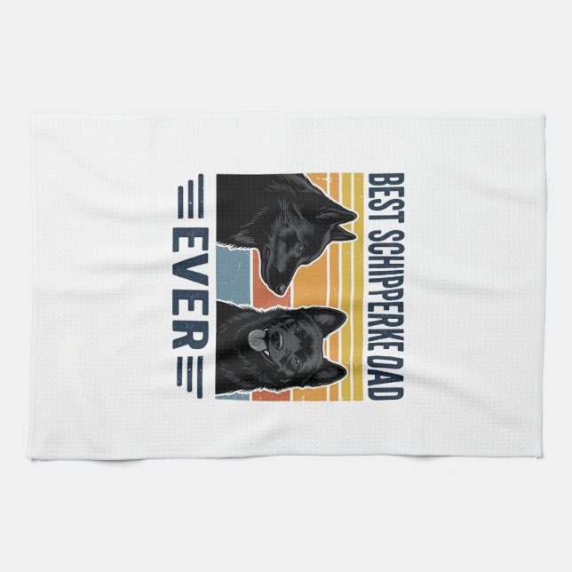 Linge De Cuisine Meilleur papa Schipperke de tous les temps Design  (Horizontal)