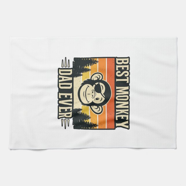 Linge De Cuisine Meilleur papa singe de tous les temps T-shirt vint (Horizontal)