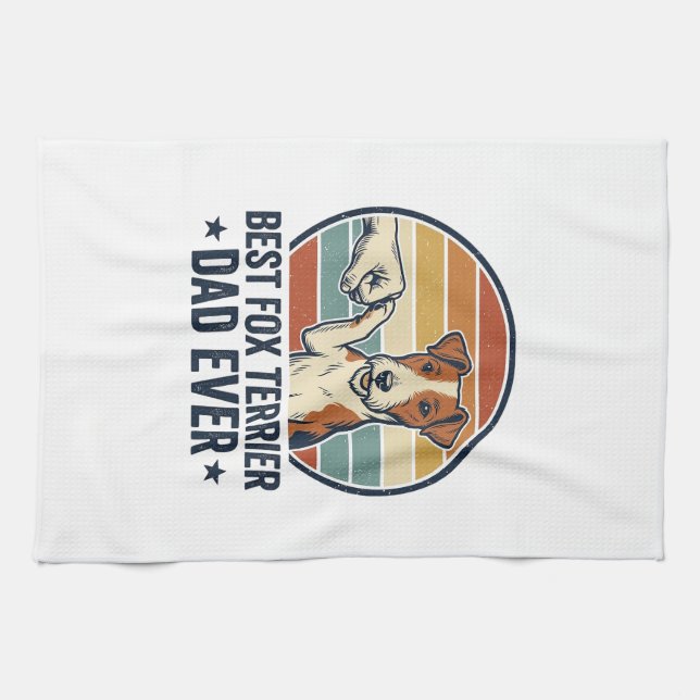Linge De Cuisine Meilleur père Fox Terrier de tous les temps Chemis (Horizontal)