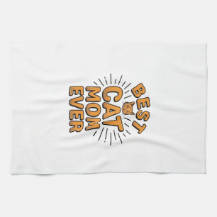 Linge De Cuisine Meilleure Maman de Chat Vintage Gravure Design_1