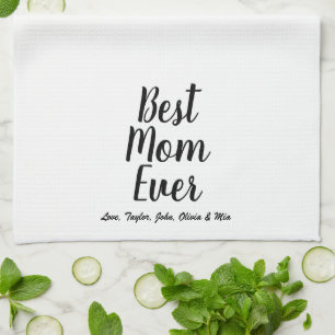 Linge De Cuisine Meilleure maman Ever or noir blanc texte personnal