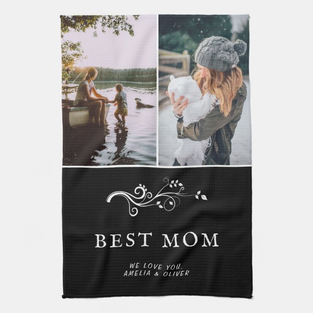 Linge De Cuisine Meilleure Maman Foliage Moderne 2 Photos Personnal (Vertical)