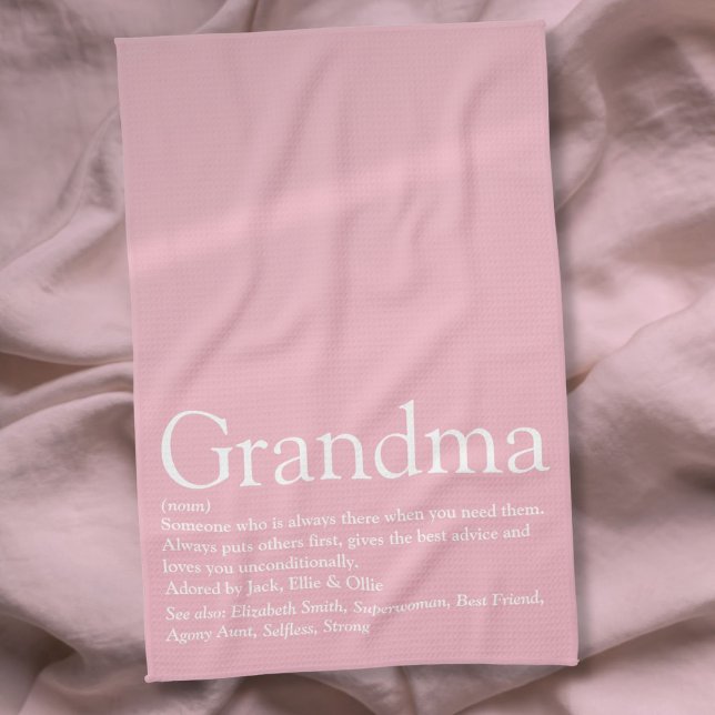 Linge De Cuisine Meilleure Mamie de tous les temps, Définition de g (Best Ever Grandma, Grandmother Definition Pink Kitchen Towel)