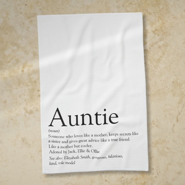 Linge De Cuisine Meilleure Tante, Tante Définition Amusante (World's Best Ever Aunt, Auntie Definition Fun Kitchen Towel)