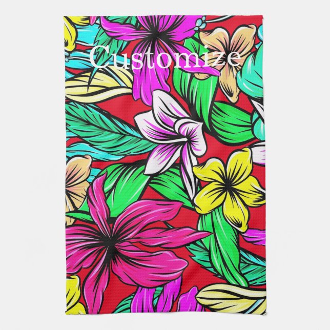 Linge De Cuisine Mélange de fleurs tropicales Thunder_Cove (Vertical)