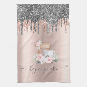 Linge De Cuisine Mélange de gouttes de paillettes argentées chic Fl