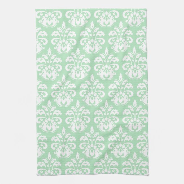 Linge De Cuisine Menthe verte et blanche (Vertical)