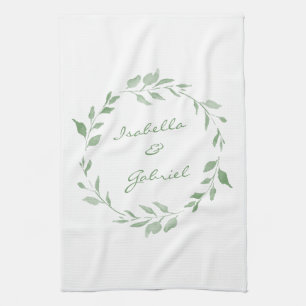 Linge De Cuisine Mention végétale minimaliste personnalisée