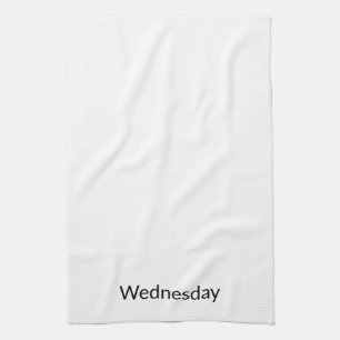 Linge De Cuisine "mercredi" noir blanc minimaliste