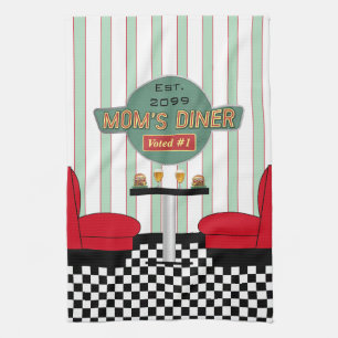 Linge De Cuisine Mère Retro Diner avec Burgers & Bière