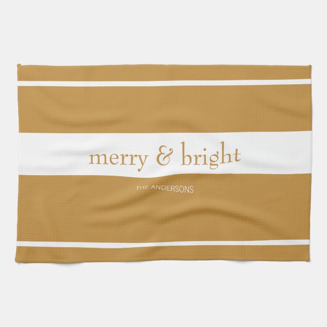 Linge De Cuisine Merry & Bright Holiday Gold (Horizontal)