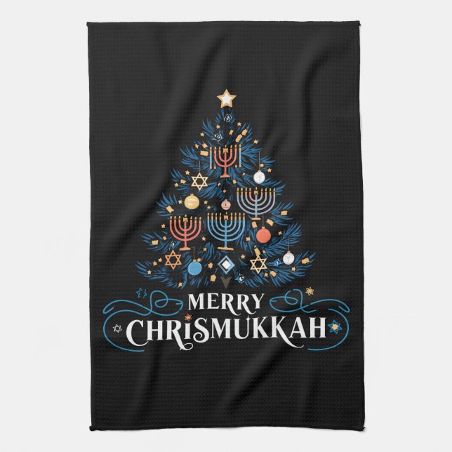 Linge De Cuisine Merry Chrismukkah Jewish Holiday Hanoukka (Vertical)
