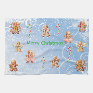 Linge De Cuisine  Merry Christmas Gingerbread & Candy Cane 