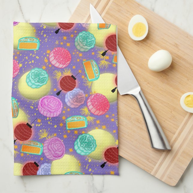 Linge De Cuisine Mi automne festival lavender Kitchen Towel (Quart Plié)