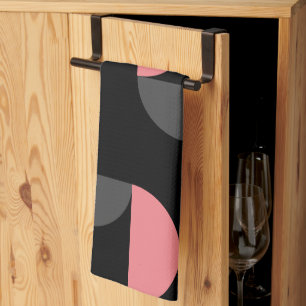 Linge De Cuisine Mi-siècle moderne rose noir et gris
